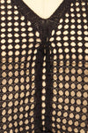 Becky Black Crochet Top w/ Drawstrings | La petite garçonne fabric