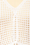 Becky White Crochet Top w/ Drawstrings | La petite garçonne fabric