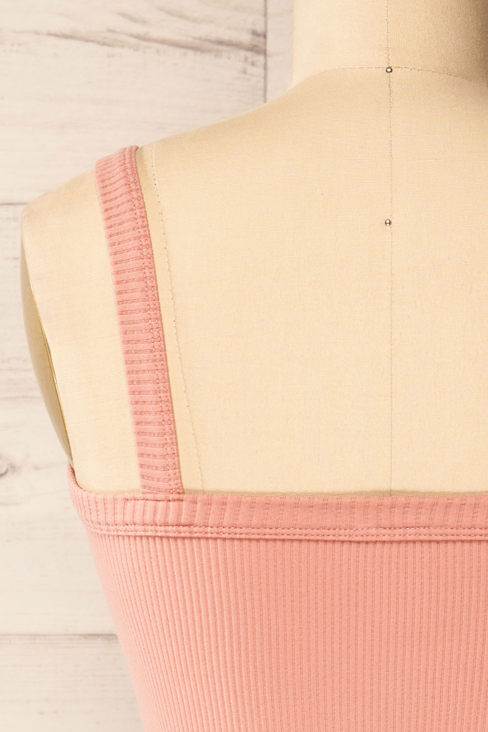 Bedarieu Pink Cropped Ribbed Cami | La petite garçonne back close-up