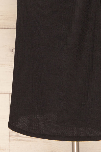 Belfort Black Textured Wrap Midi Dress | La petite garçonne bottom