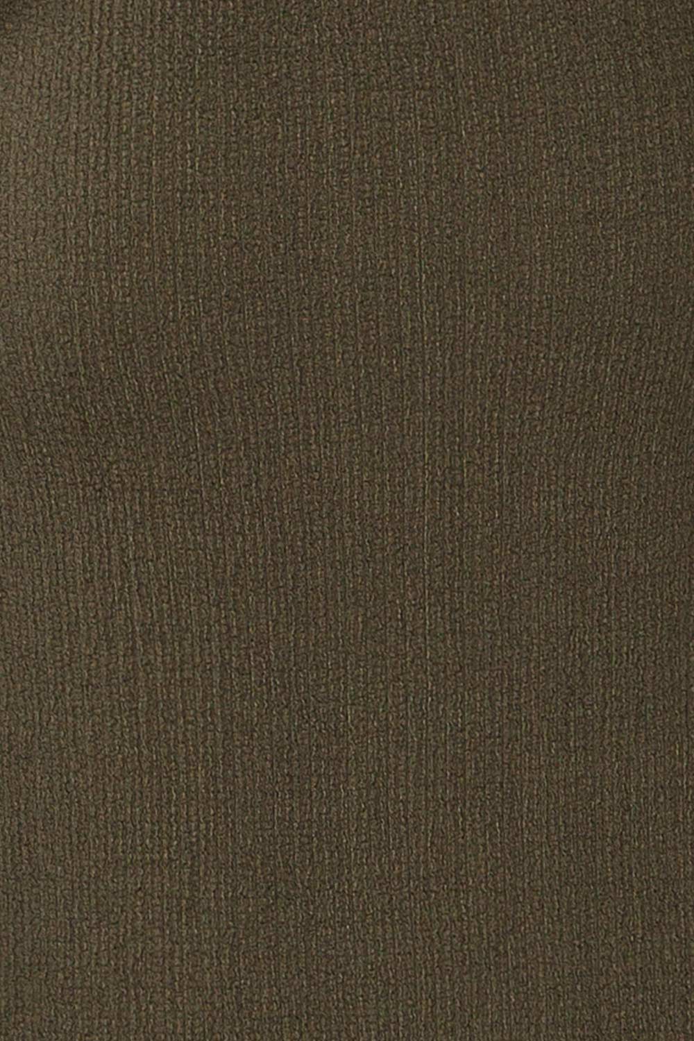 Belfort Green Textured Wrap Midi Dress | La petite garçonne fabric 