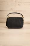 Bella Black Vegan Leather Pleated Handbag | La petite garçonne front view