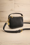 Bella Black Vegan Leather Pleated Handbag | La petite garçonne side view
