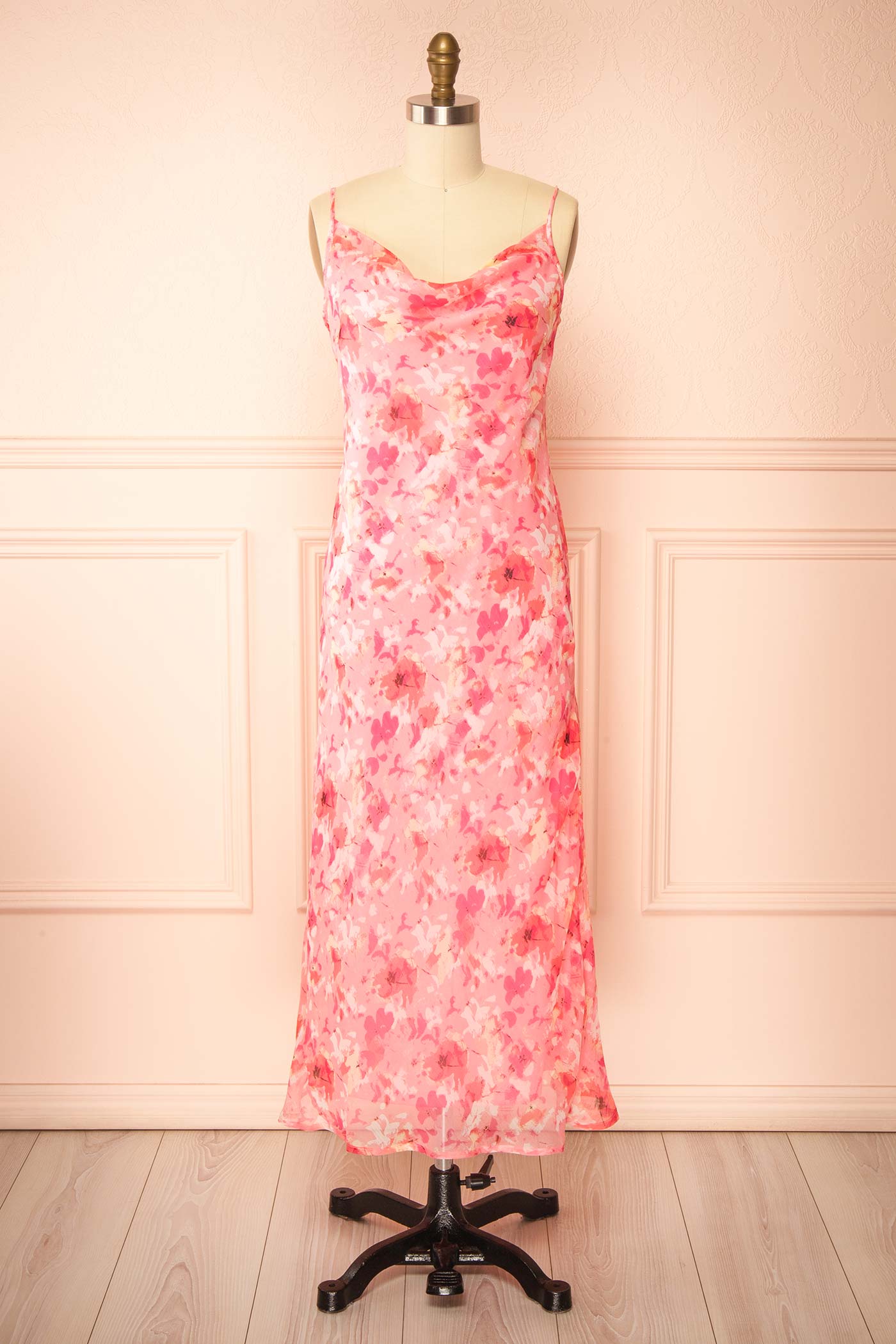 Belladona Pink Floral Midi Dress | Boutique 1861 front