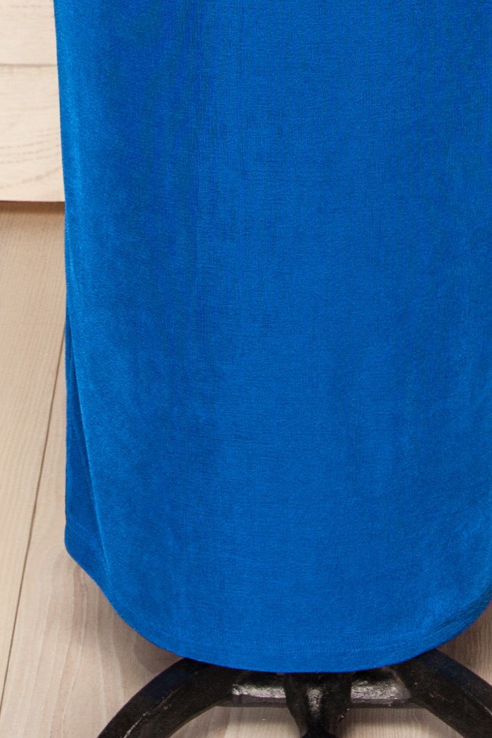 Belleville Sleeveless Ruched Maxi Blue Dress | La petite garçonne bottom