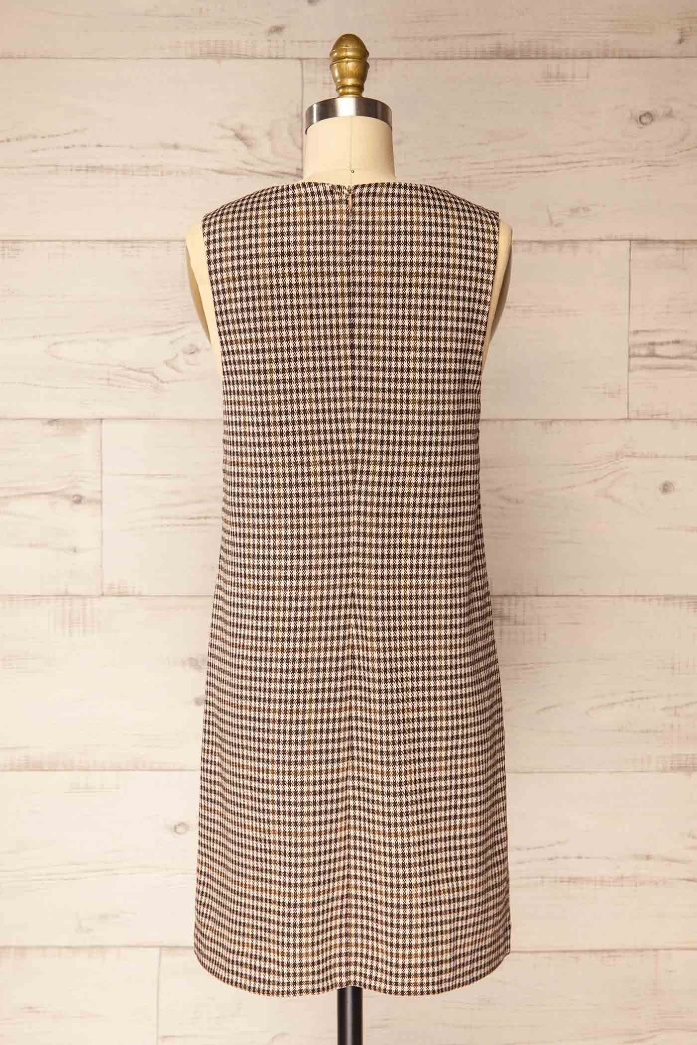 Bellingen Short Sleeveless Tartan Dress with Pockets | La petite garçonne back