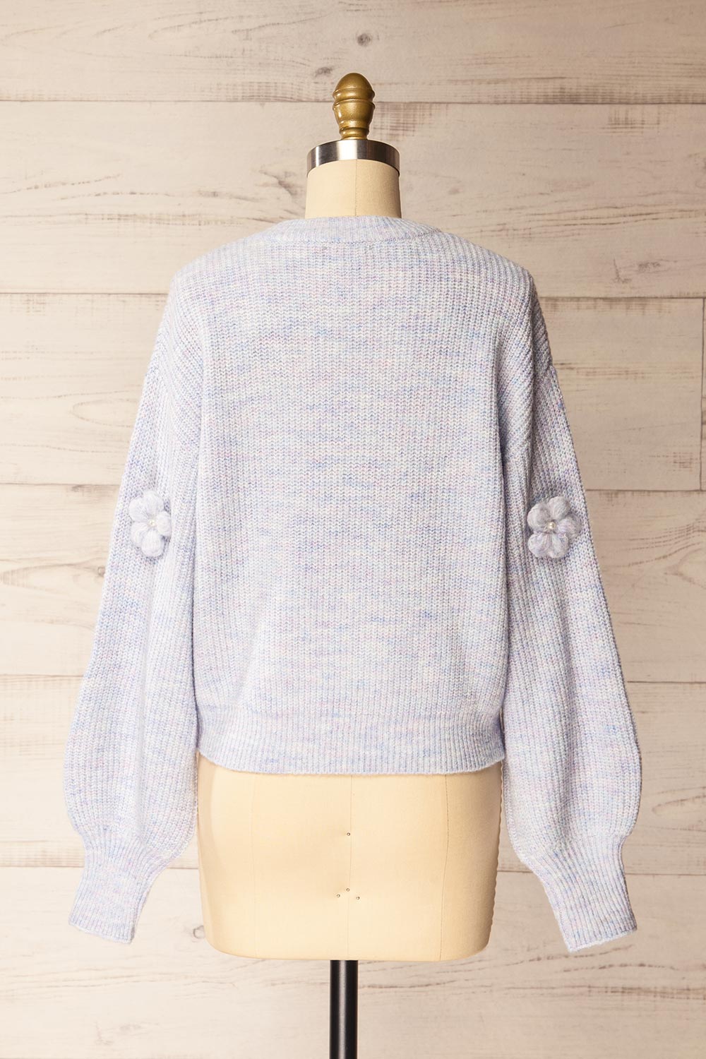 Belluno Lavender 3D Floral Sweater | La petite garçonne back view 