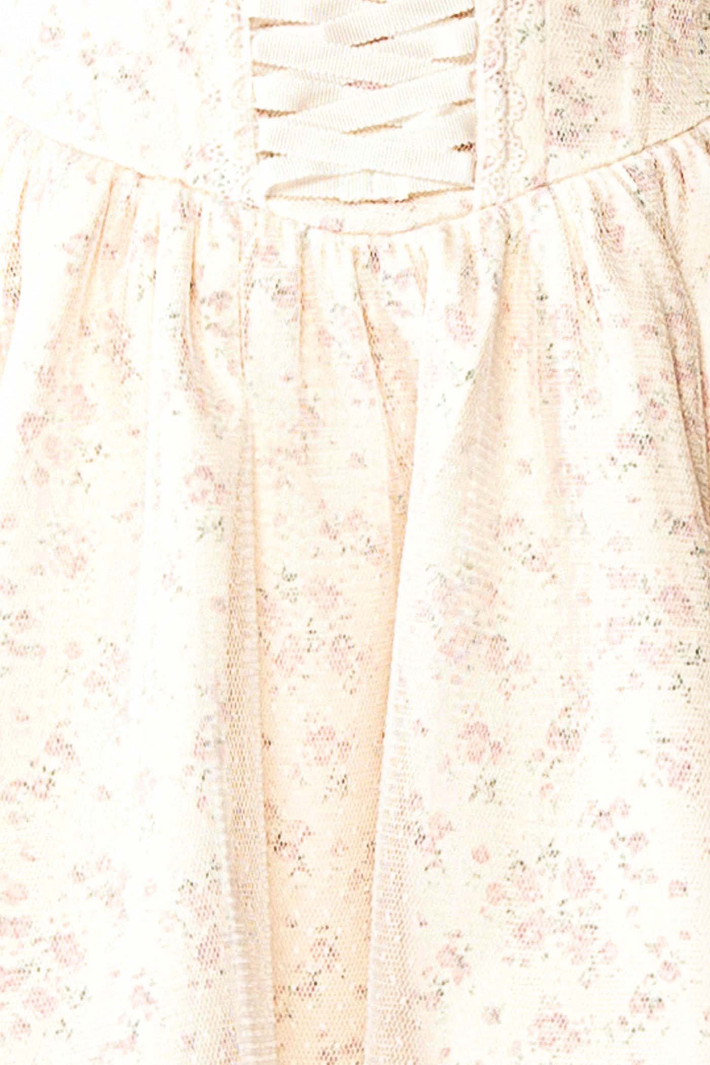 Belvina | Short Ivory Corset Dress with Lace Trims
