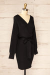 Bergame Black Knitted Wrap Dress | La petite garçonne side view