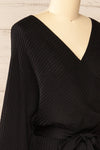 Bergame Black Knitted Wrap Dress | La petite garçonne side