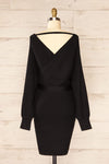 Bergame Black Knitted Wrap Dress | La petite garçonne back view