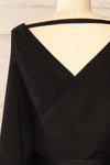 Bergame Black Knitted Wrap Dress | La petite garçonne back