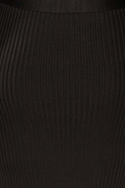 Bergame Black Knitted Wrap Dress | La petite garçonne fabric