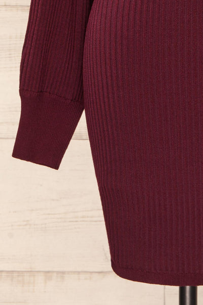 Bergame Burgundy Knitted Wrap Dress | La petite garçonne bottom