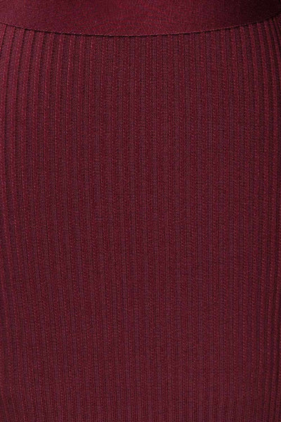 Bergame Burgundy Knitted Wrap Dress | La petite garçonne fabric