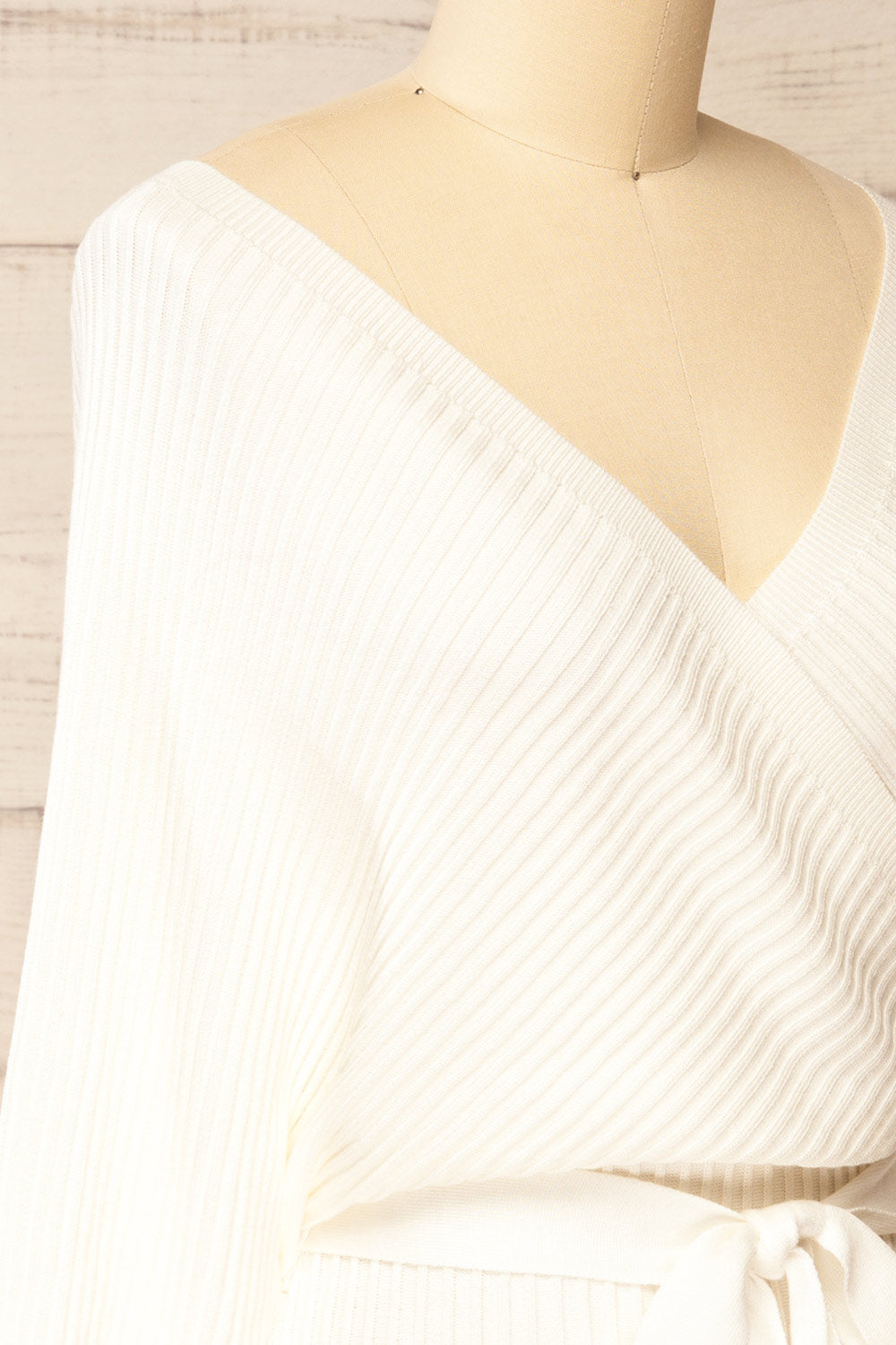 Bergame Ivory Knitted Wrap Dress | La petite garçonne side