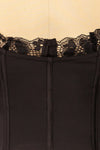 Bergen Black Cropped Corset w/ Lace Trim | La petite garçonne fabric