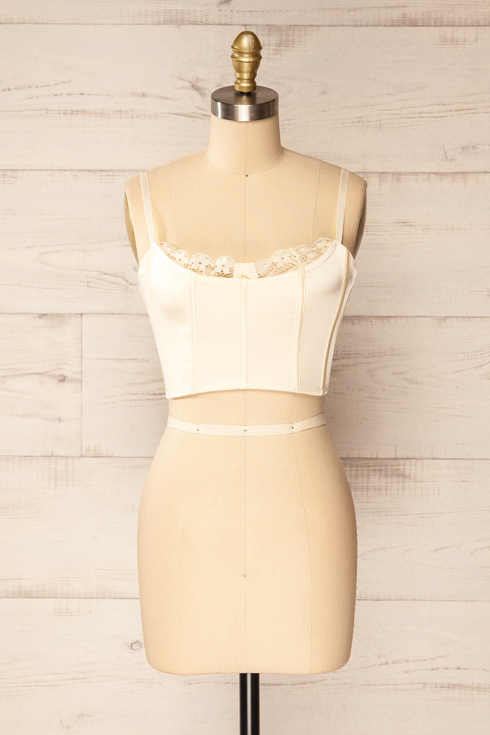 White Bandage Lace Up Side Crop Corset, Tops