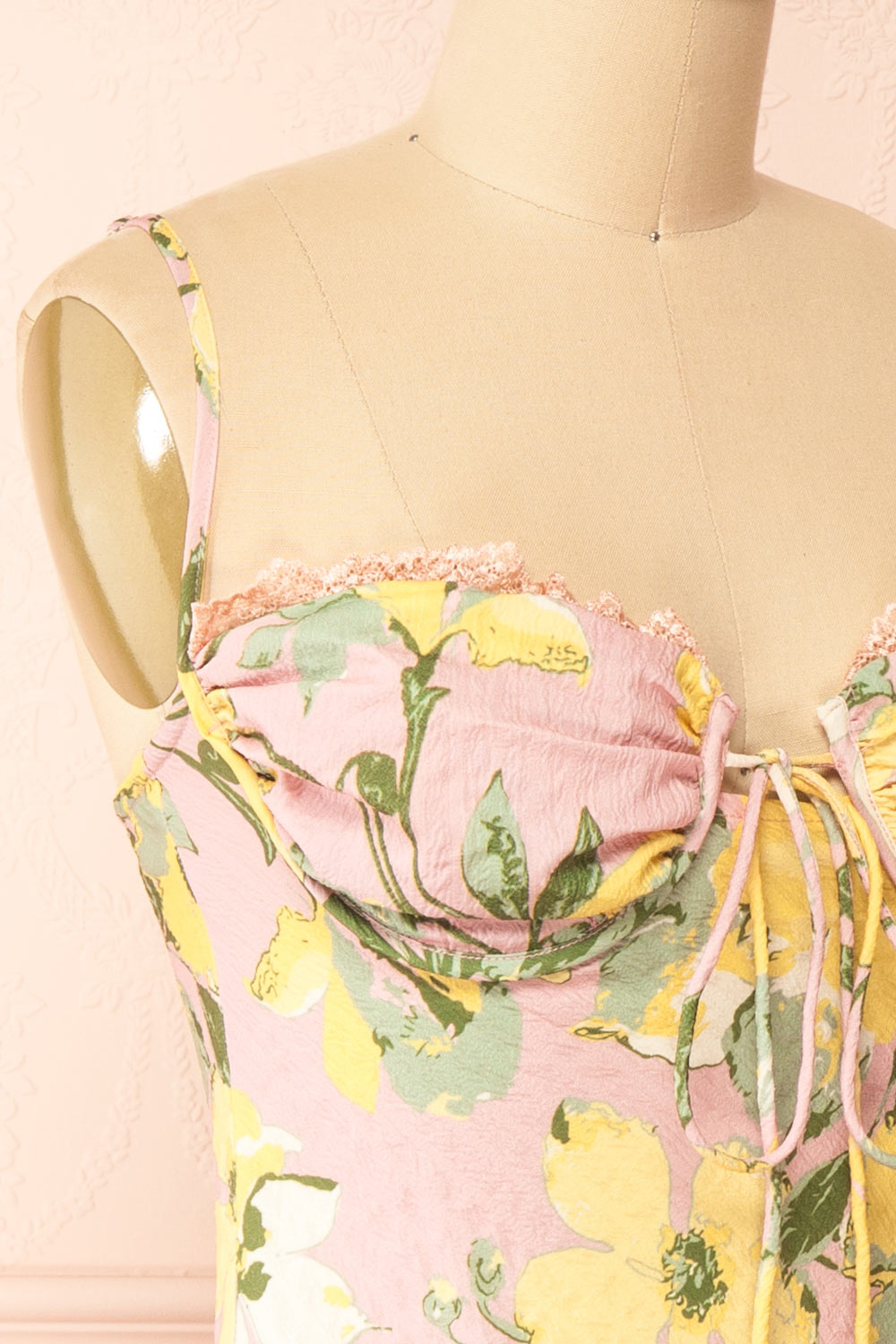 Bestie Short Pink Floral Dress | Boutique 1861 side