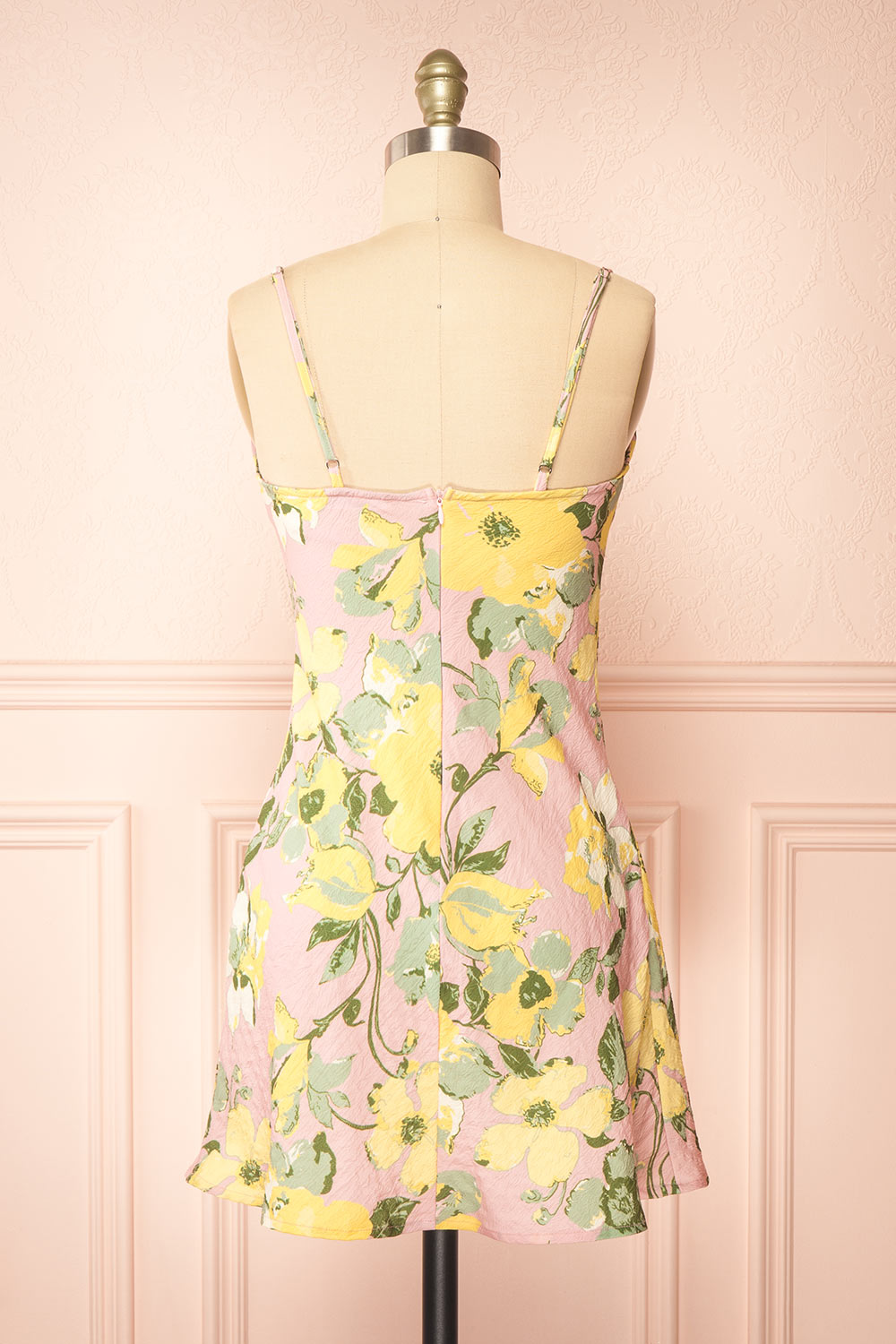 Bestie Short Pink Floral Dress | Boutique 1861 back view 