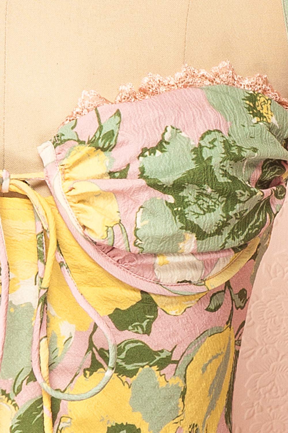 Bestie Short Pink Floral Dress | Boutique 1861 fabric