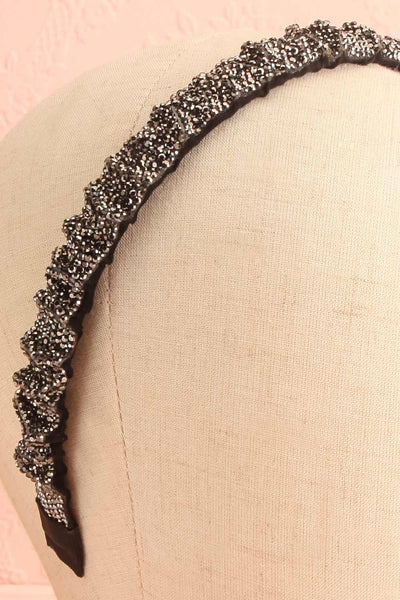 Beverly Silver Crystal Headband | Boutique 1861 close-up