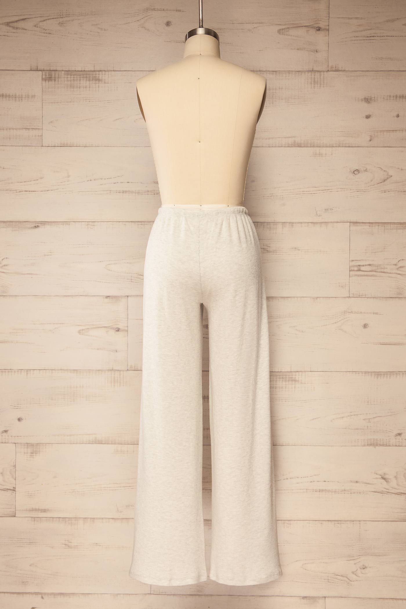 Bhandara Grey Thermal Wide Leg Pants | La petite garçonne back