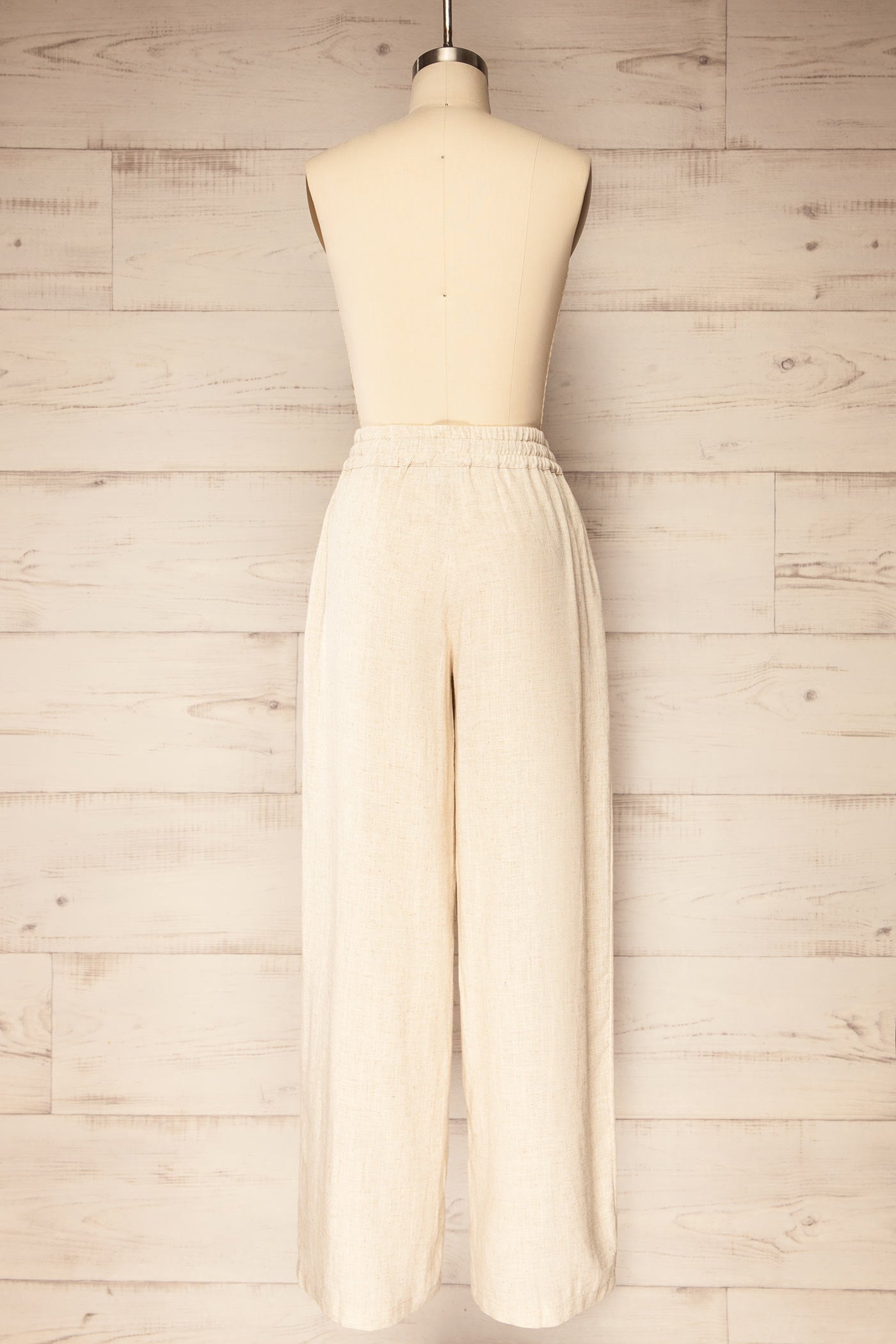 Bharhut Wide Leg Beige Pants with Pockets | La petite garçonne back