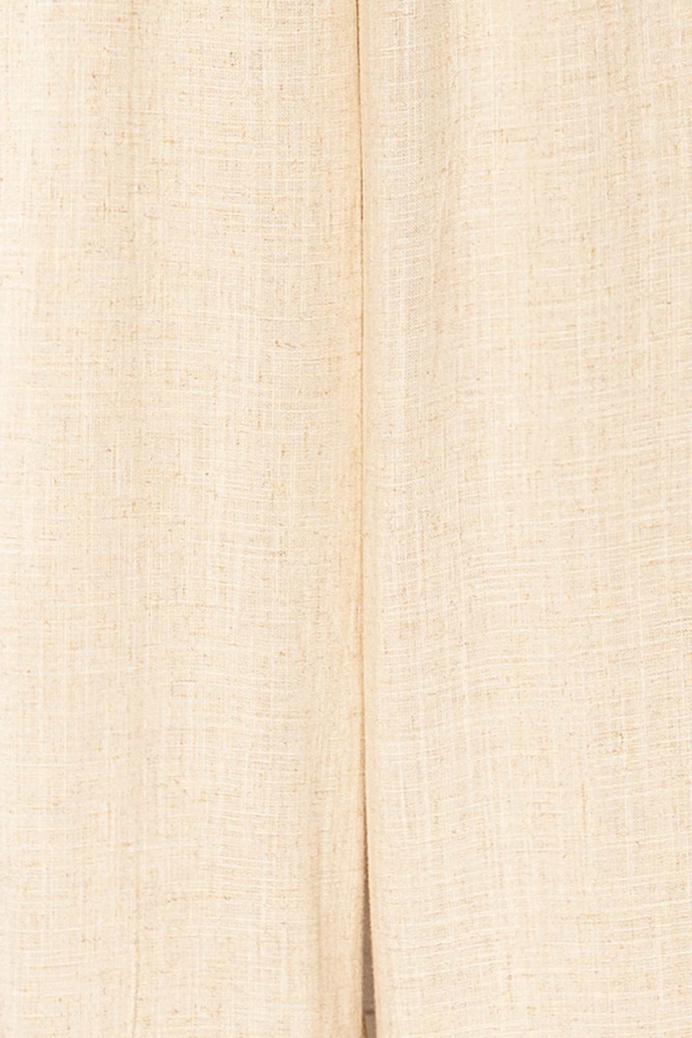 Bharhut Wide Leg Beige Pants with Pockets | La petite garçonne fabric 