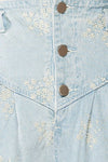 Biarritz Blue Denim Shorts w/ Floral Embroidery | La petite garçonne fabric