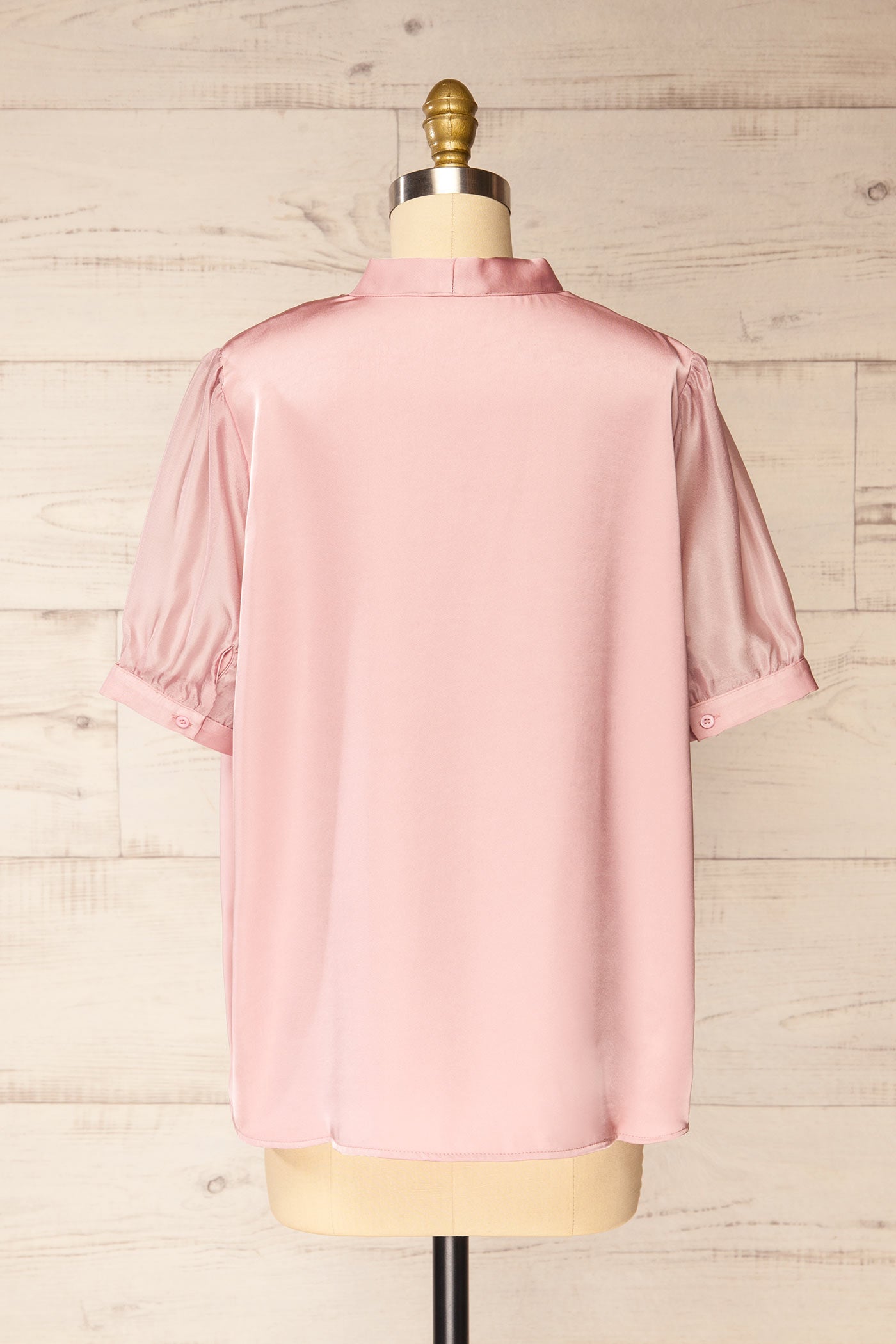 Bidar Mauve | Blouse Satinée Plissée à Encolure en V