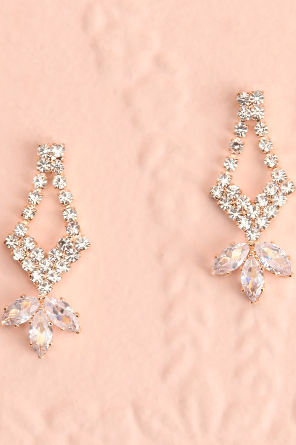 Bidule Gold Crystal Earrings & Necklace Set | Boutique 1861 flat close-up