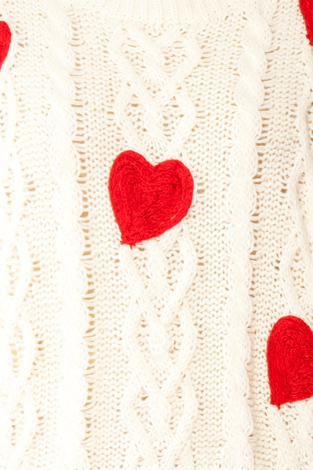 Bihotza Knit Sweater w/ Red Hearts | Boutique 1861 fabric 