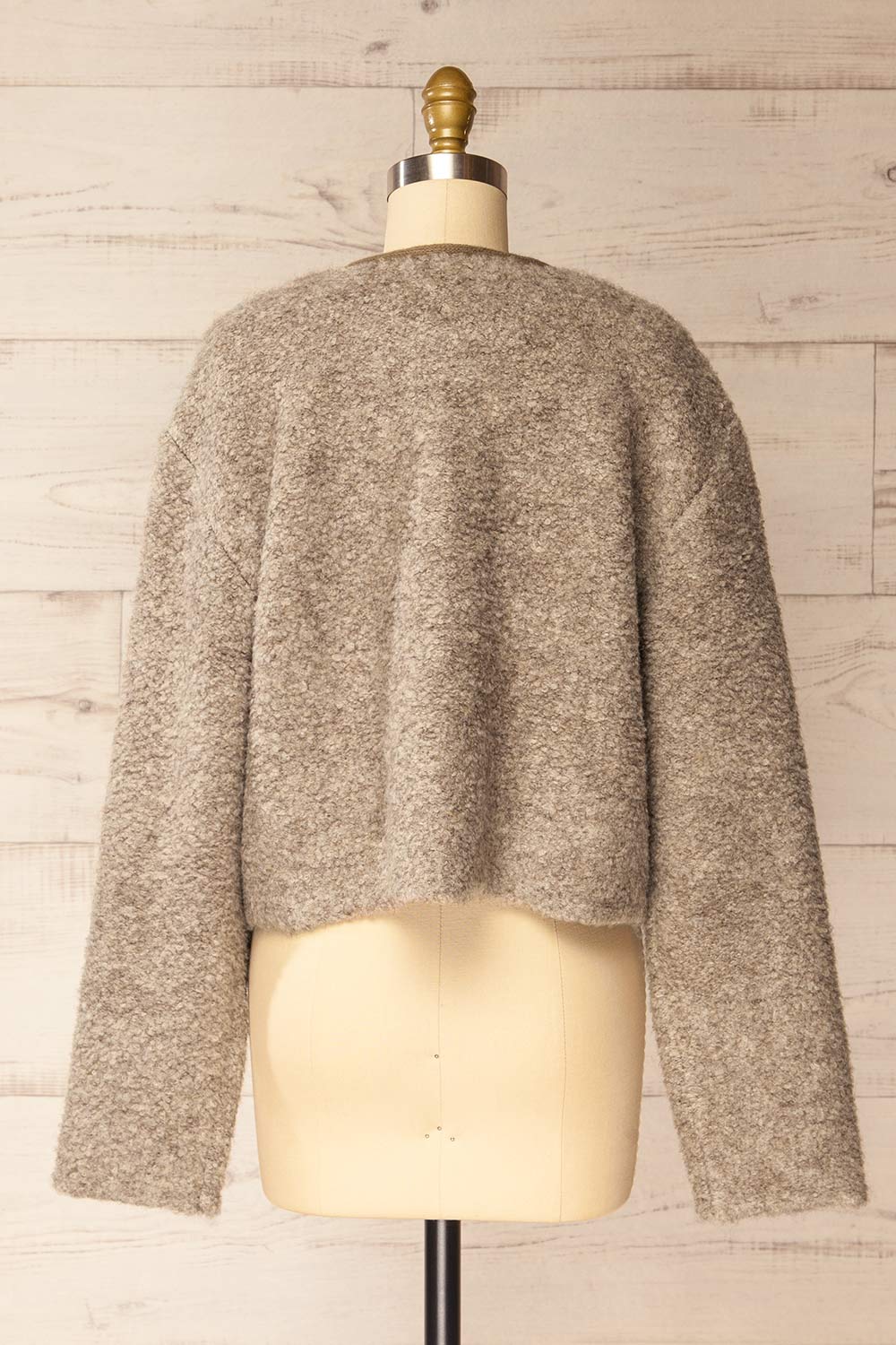 Bikaner Short Fuzzy Brown Cardigan | La petite garçonne back