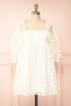Bina White Babydoll Dress w/ Daisies | Boutique 1861 front view
