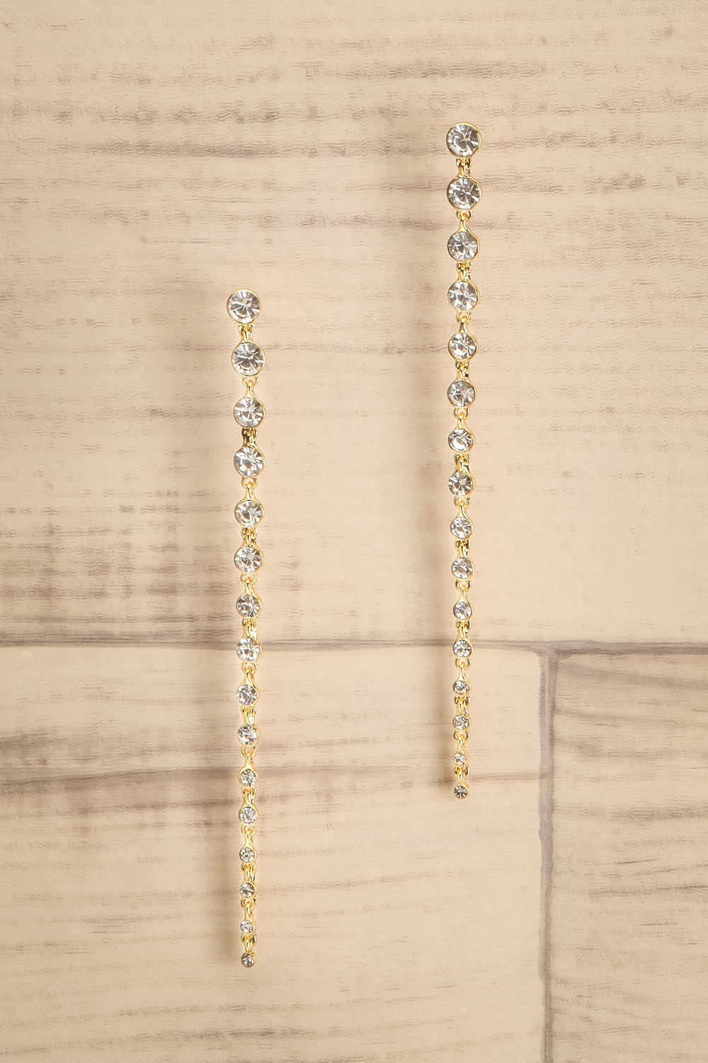 Binche Gold Pendant Earrings w/ Crystals | La petite garçonne