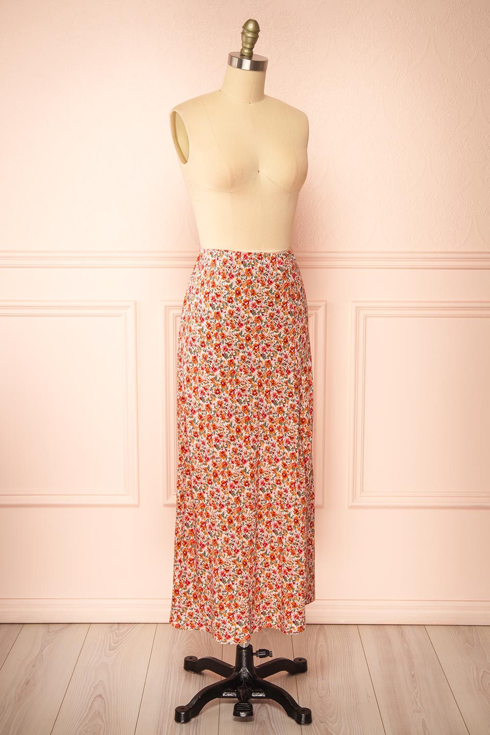 Bithia Colourful Long Floral Skirt | La petite garçonne  side view
