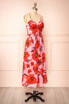 Bloomia Pink Floral A-Line Midi Dress | Boutique 1861 side view