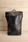 Blossum Black Recycled Vegan Leather Backpack | La petite garçonne front small close-up
