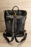 Blossum Black Recycled Vegan Leather Backpack | La petite garçonne back view