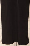 Bogota Black Short Sleeve Midi Dress | La petite garçonne bottom close-up