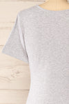 Bogota Grey Short Sleeve Midi Dress | La petite garçonne back close-up
