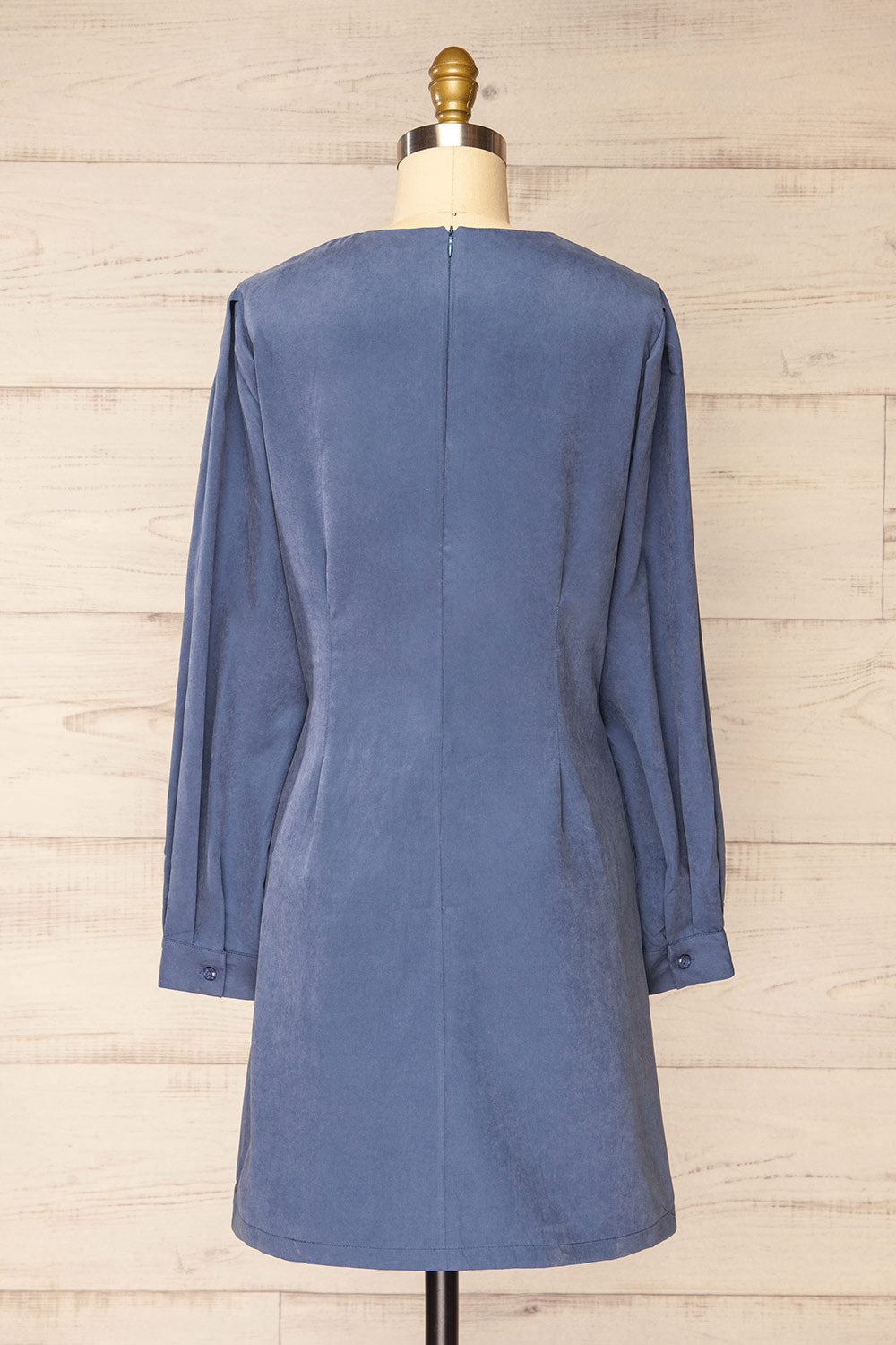 Bohrin Blue Long-Sleeved Short Dress | La petite garçonne  back view