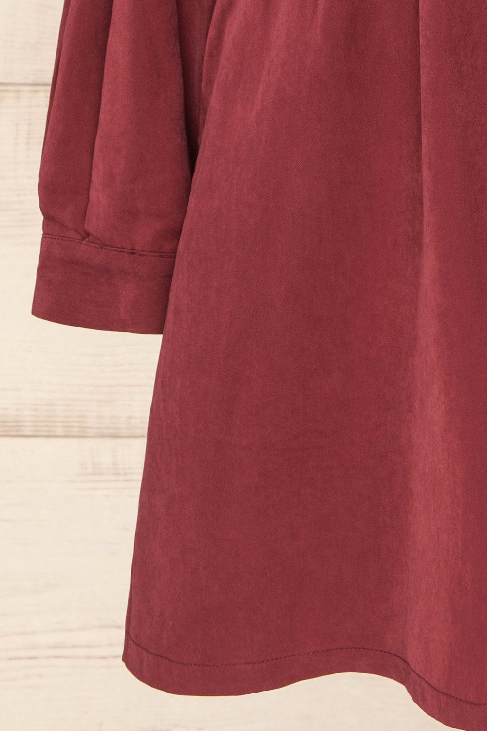 Bohrin Burgundy Long-Sleeved Short Dress | La petite garçonne  bottom