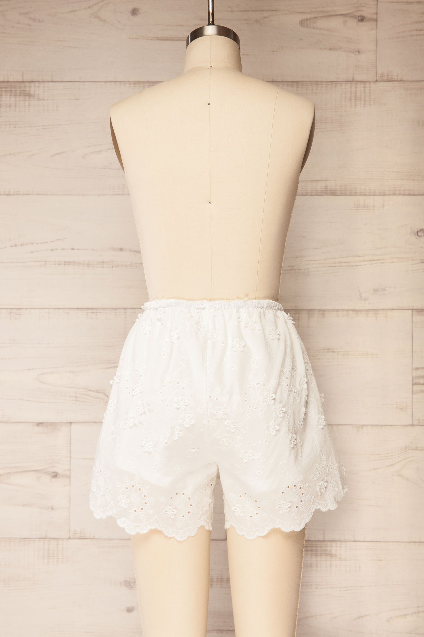 Bolzano Ivory Eyelet Shorts | Boutique 1861 back view