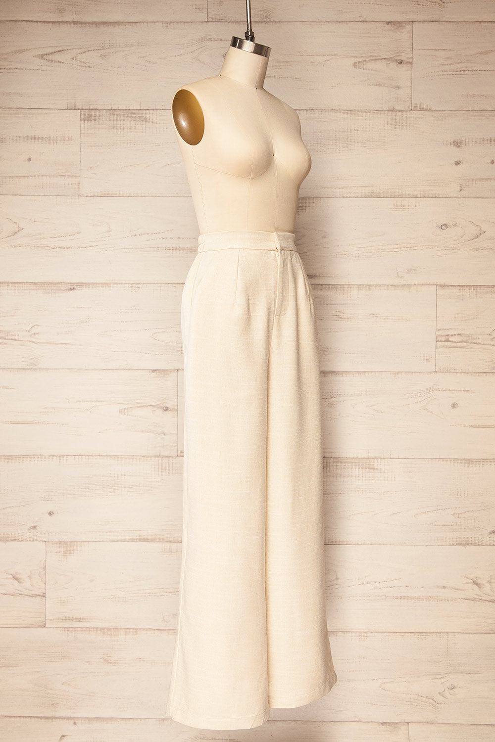 Borden Beige Wide Leg Pants | La petite garçonne side view