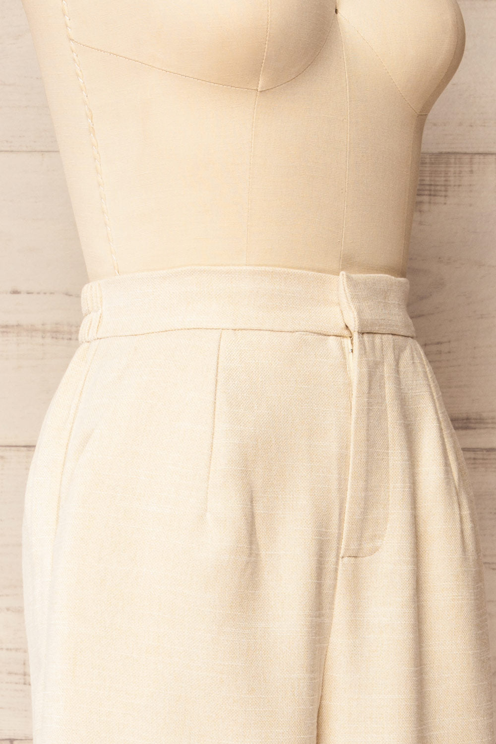 Borden Beige Wide Leg Pants | La petite garçonne side