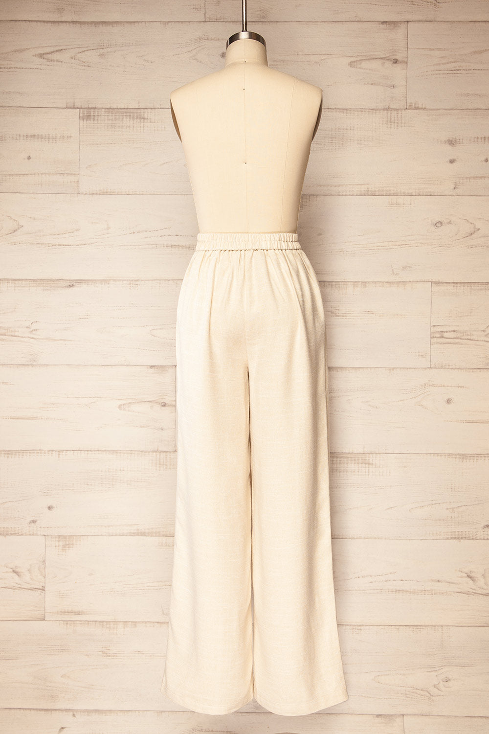 Borden Beige Wide Leg Pants | La petite garçonne back view