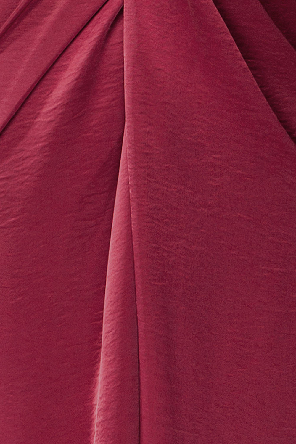 Bossie Burgundy Long Satin Dress w/ Knot Effect | Boutique 1861 fabric