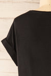 Bossugan Black Round Neck T-Shirt | La petite garçonne  back close-up
